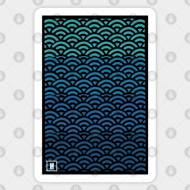 Retro Japanese Clouds Pattern RE:COLOR 12 Magnet by HCreatives